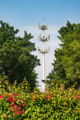 Obraz premium communication tower for 3G 4G network telephone cellsite with dusk sky