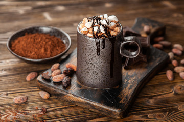 Cup of hot chocolate with marshmallows