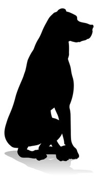 recommend clip art: A detailed animal silhouette of a pet dog