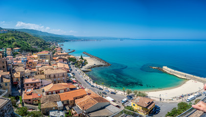 Panoramic view at the bay and port in Pizzo, Calabria, Italy