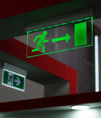 Illuminated Fire exit sign for use in emergency