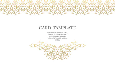 Ornate decor, border for islamic invitation, card. Flourishes ornaments cards.