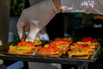 chef preparing food in kitchen