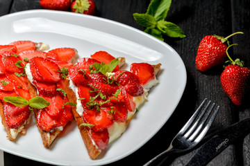 strawberry bars with dessert