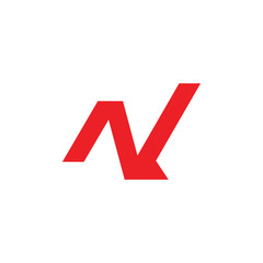 letters nv simple geometric line logo vector