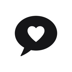 Speech bubble chat with heart icon isolated