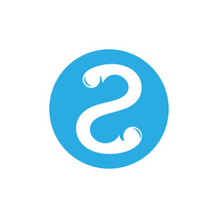 number 2 simple curves logo vector