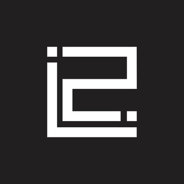 number i2 square geometric logo vector