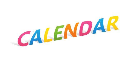 CALENDAR upright paper letters typography