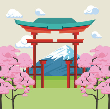 Japanese temple in nature