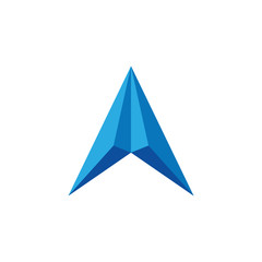 simple 3d arrow up geometric logo