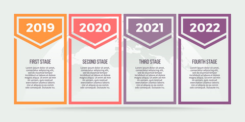 Business infographics with 4 steps, options. Vector template.