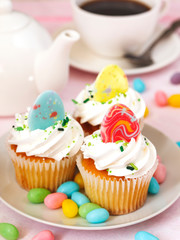 Easter vanilla cupcake.
