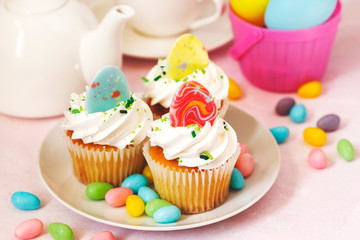 Easter vanilla cupcake.