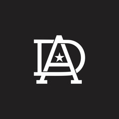 letters ad star logo vector