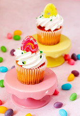 Easter cupcakes on a cake stand