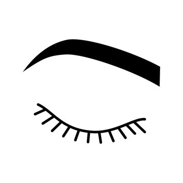 Closed woman eye glyph icon