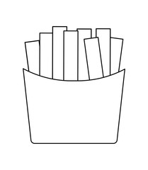 french fries fast food isolated icon
