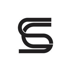 letters sc simple line geometric logo vector
