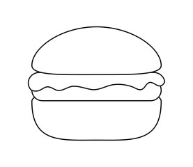 hamburger fast food isolated icon