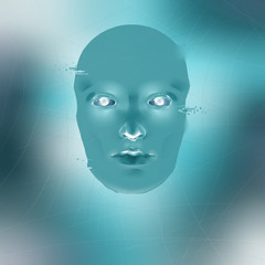 digital painting of an android head AI