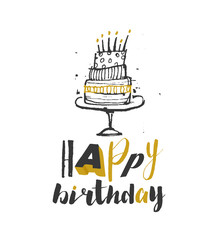 Happy birthday typographic design with vector illustration for your design.