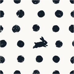 Cute pattern background with rabbit.
