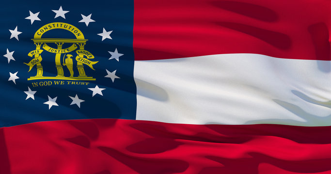 US State Politics Or Business Concept: Georgia Flag, Background Texture, 3d illustration