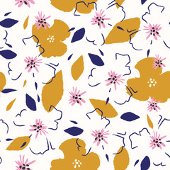 Vector flower pattern. Background with flowers.