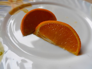 slices of orange on a plate