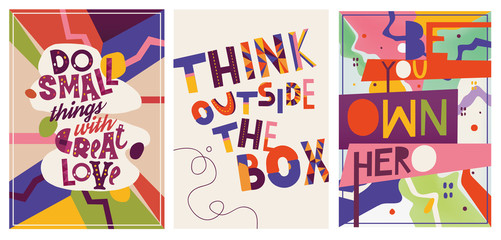 Creative motivational posters.  Colorful modern design.