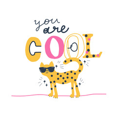 Funny colorful slogans with illustration for T-shirt design.