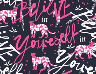 Trendy cute childish print. Vector hand drawn illustration. Fashionable template for design