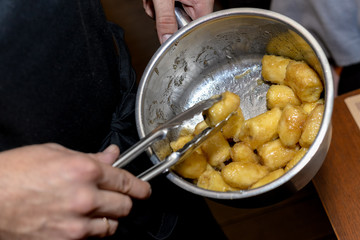 chef preparing food in kitchen