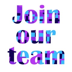 Join our team, great design for any purposes. Office worker. Sign banner. Business team. Vector template. Vector corporate. Now hiring vacancy concept poster template. Media promotion. Vector graphic.