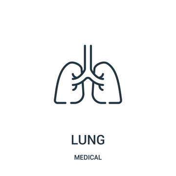 Lung Icon Vector From Medical Collection. Thin Line Lung Outline Icon Vector Illustration.