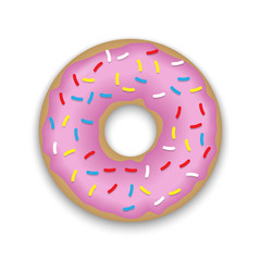 Realistic donut isolated