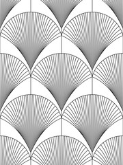 Vector seamless texture. Modern geometric background. Monochrome repeating pattern with fantastic shapes.