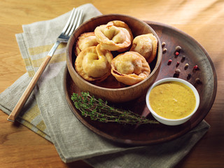 Fried vegetarian dumplings
