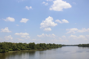 landscape with river and clouds