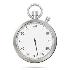 Silver realistic stopwatch