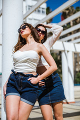 Attractive lesbian couple