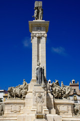 Fototapeta na wymiar Cádiz (Spain). Monument to the Constitution of 1812 in the Plaza de España of the city of Cádiz