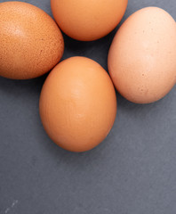  raw eggs on a natural background