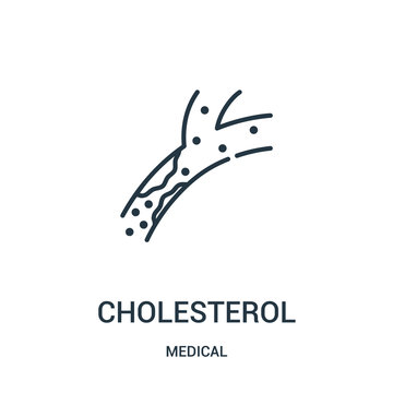 cholesterol icon vector from medical collection. Thin line cholesterol outline icon vector illustration.