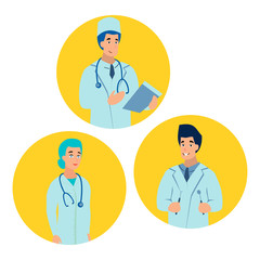 Doctor medical professional. Flat style. Cartoon vector