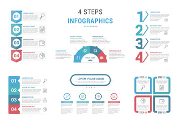 Fototapeta na wymiar 4 Steps - Infographic Templates