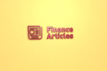 3D illustration of Finance Articles, red color and red text with yellow background.
