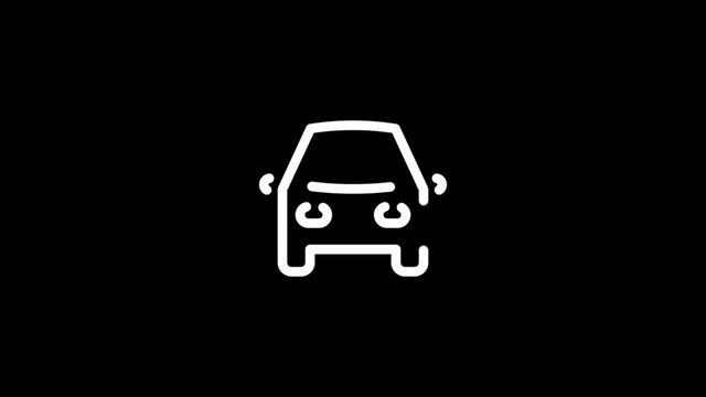 Car icon animation with black background.