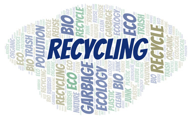 Obraz premium Recycling word cloud.